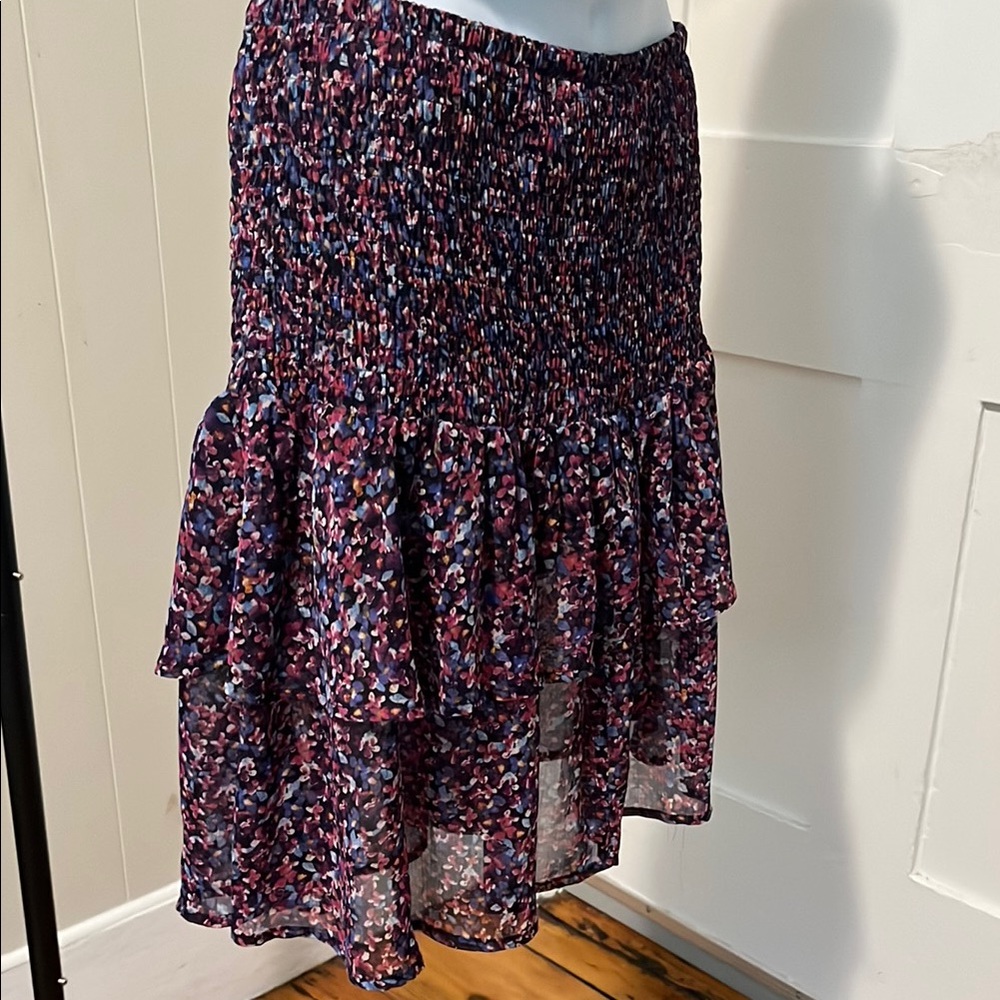 Sadie & Sage Purple Pink Bubble Midi Skirt